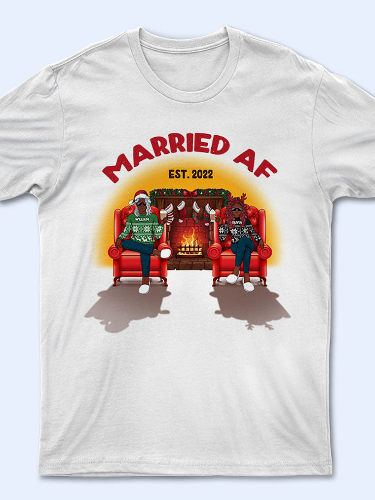 Christmas Married AF - Gift For Couples - Personalized Custom Sweatshirt 5