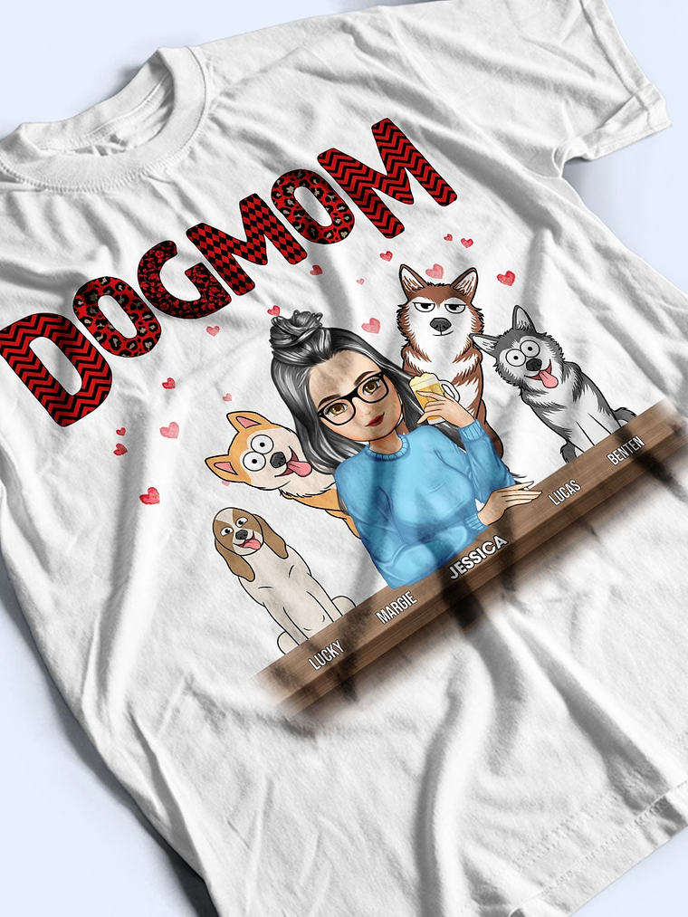 Dog Mom Red Pattern - Gift For Dog Lovers - Personalized Sweatshirt 3