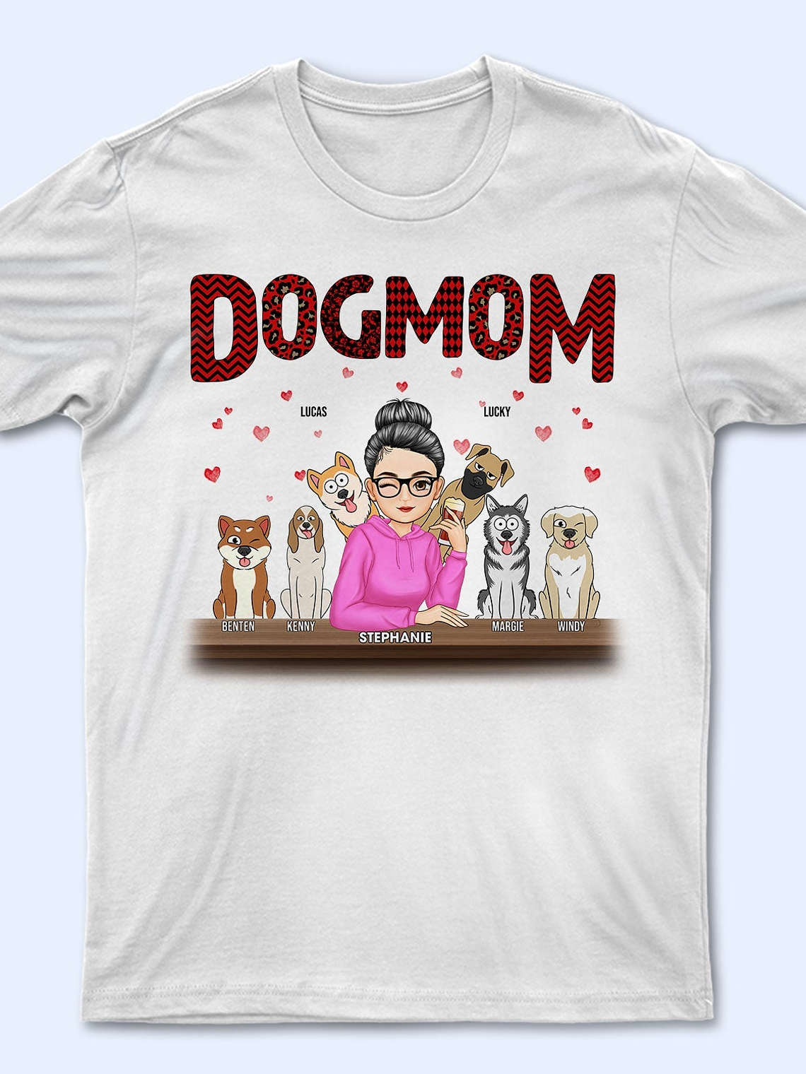 Dog Mom Red Pattern - Gift For Dog Lovers - Personalized Sweatshirt 4