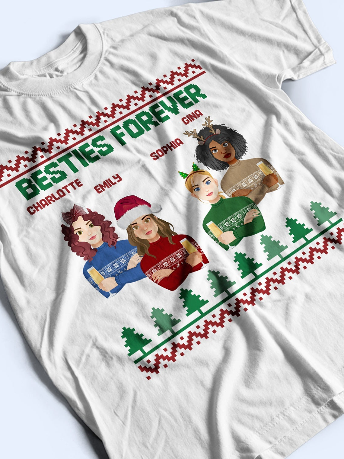 Flat Art - Christmas, Funny Gift For Family, Couple, Dad, Mom, Grandpa, Grandma - Personalized Sweatshirt 3