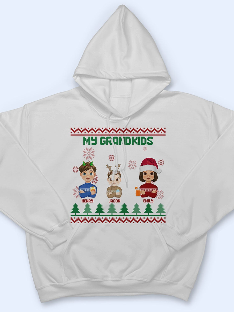 Flat Art - Christmas, Funny Gift For Family, Couple, Dad, Mom, Grandpa, Grandma - Personalized Sweatshirt 4