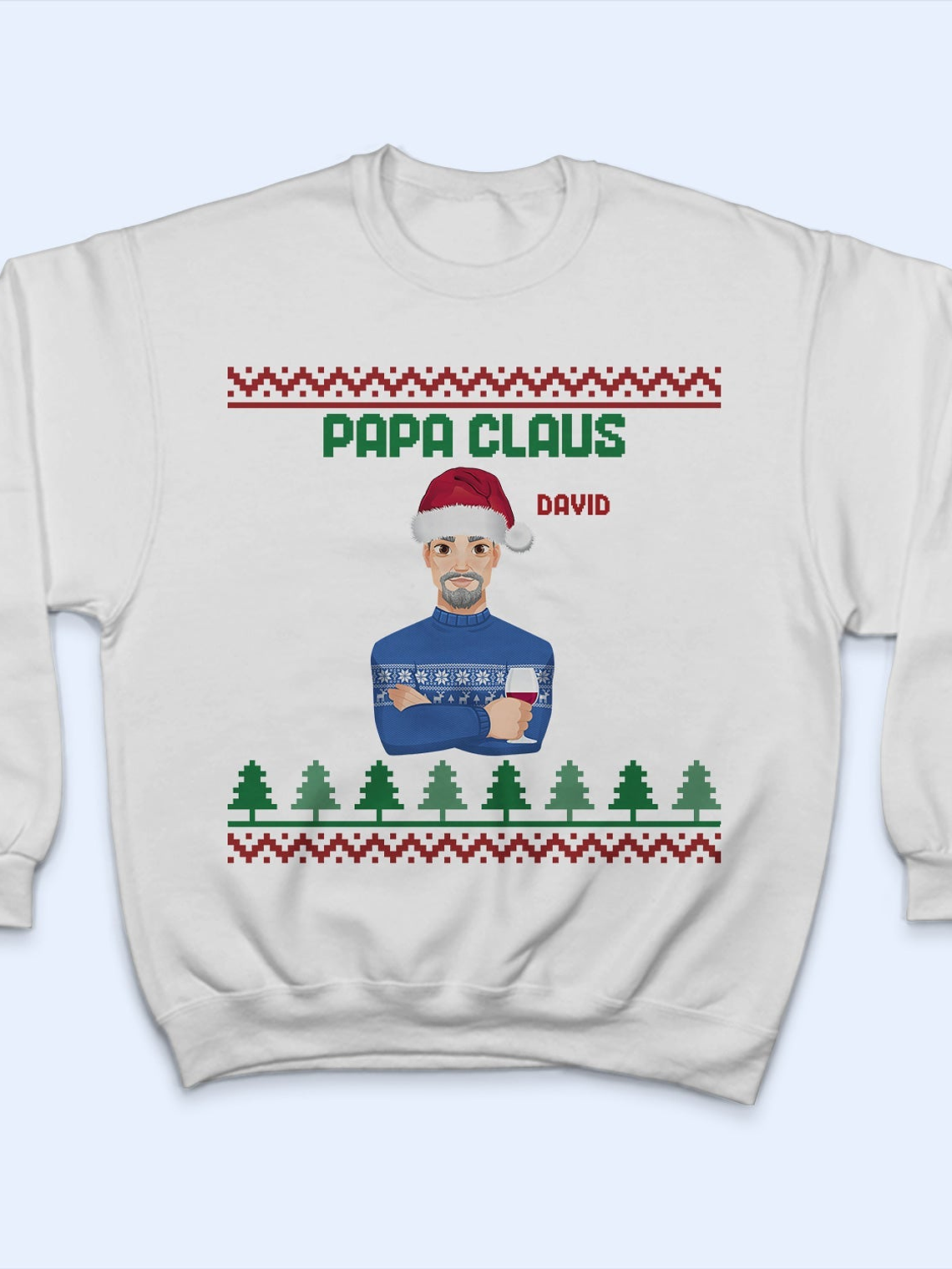 Flat Art - Christmas, Funny Gift For Family, Couple, Dad, Mom, Grandpa, Grandma - Personalized Sweatshirt 5