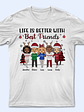 Life Is Better With Sisters And Brothers, Best Friends - Christmas Gift - Personalized Custom Sweatshirt - Vorschaubild 2