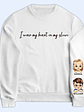I Wear My Heart On My Sleeve Kid - Gift For Mom, Grandma, Besties, Sisters - Personalized Sweatshirt With Sleeve Imprint - thumbnail 1