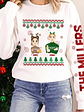 Flat Art - Christmas, Funny Gift For Family, Couple, Dad, Mom, Grandpa, Grandma - Personalized Sweatshirt With Sleeve Imprint - Vorschaubild 5