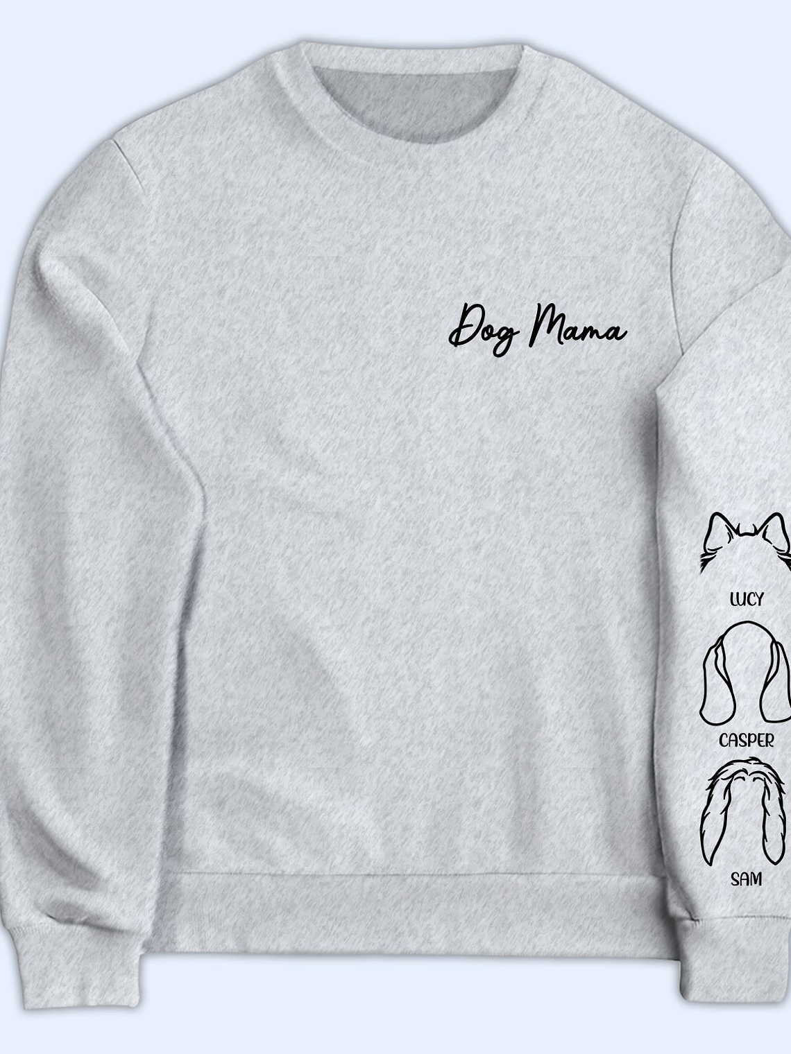Dog Mama - Gift For Pet Lovers - Personalized Sweatshirt With Sleeve Imprint 1