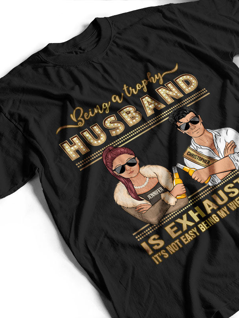 Trophy Husband - Funny Gift For Married Couples - Personalized Custom Sweatshirt 3
