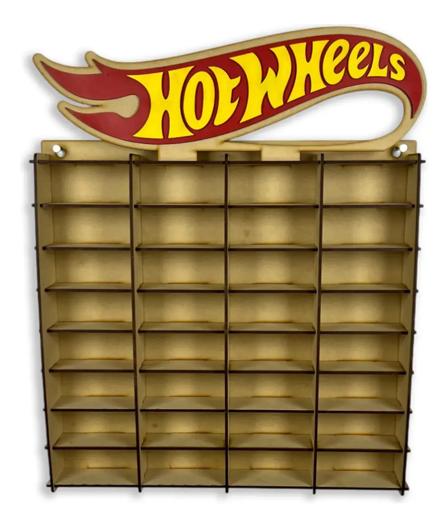 Exhibidor De Autos Escala 1:64 Para 32 Autos Logo 3D a Color 3