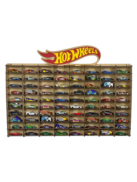 Exhibidor De Autos Escala 1:64 Para 80 Autos Logo 3D a Color