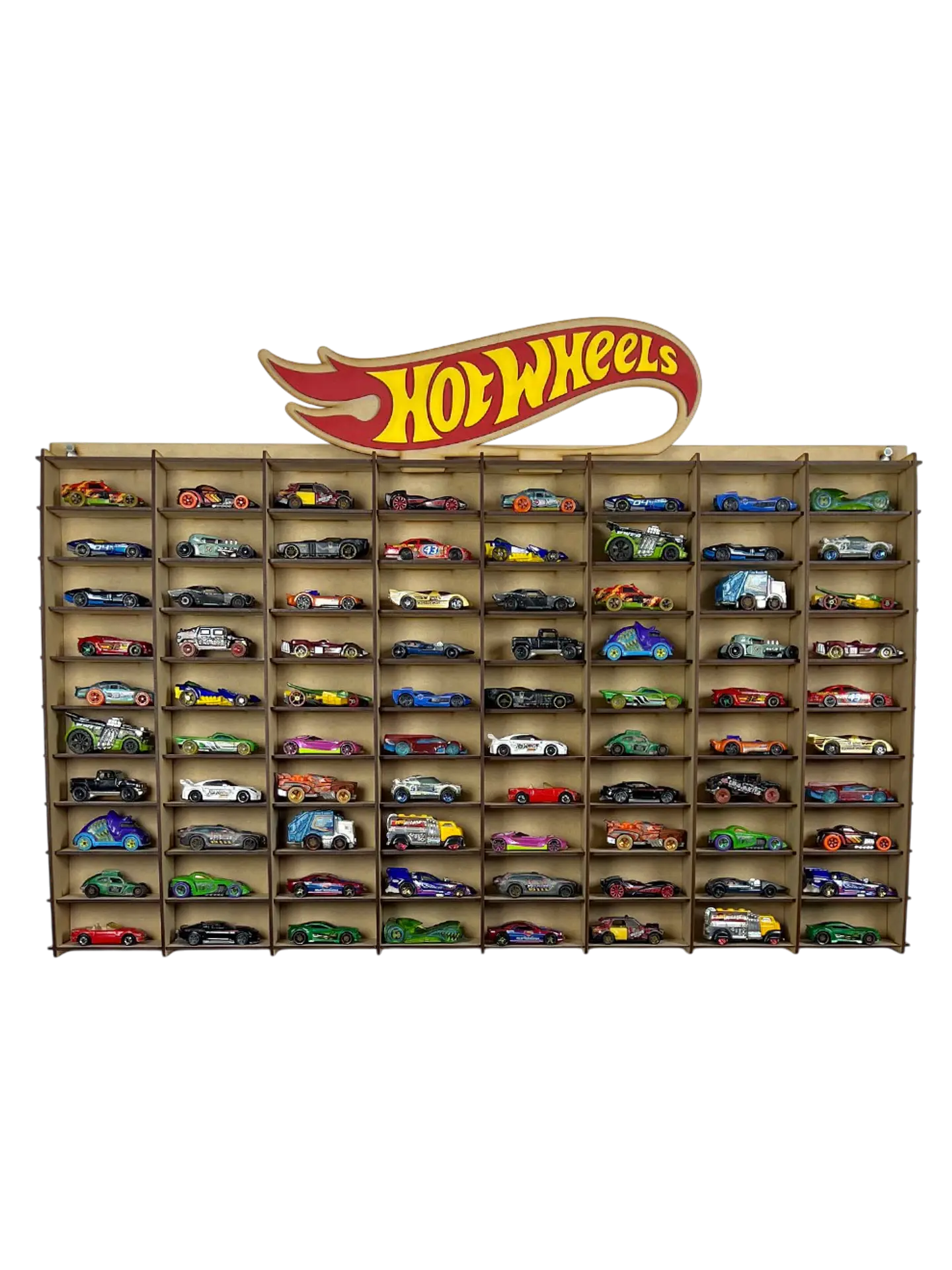 Exhibidor De Autos Escala 1:64 Para 80 Autos Logo 3D a Color 1