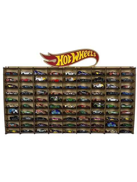 Exhibidor De Autos Escala 1:64 Para 90 Autos Logo 3D a Color