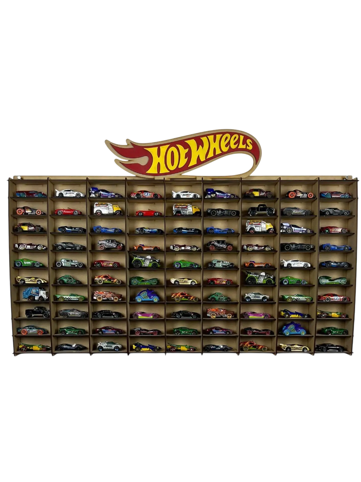 Exhibidor De Autos Escala 1:64 Para 90 Autos Logo 3D a Color 1