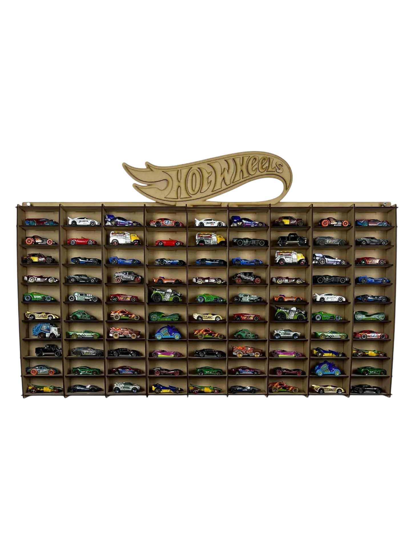 Exhibidor De Autos Escala 1:64 Para 90 Autos Logo 3D Sin Color 1