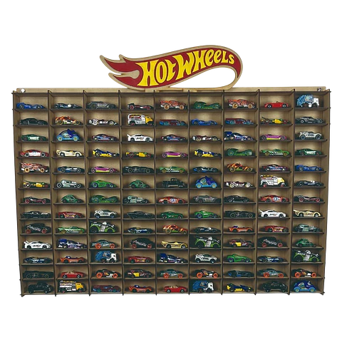Exhibidor De Autos Escala 1:64 Para 117 Autos Logo 3D a Color