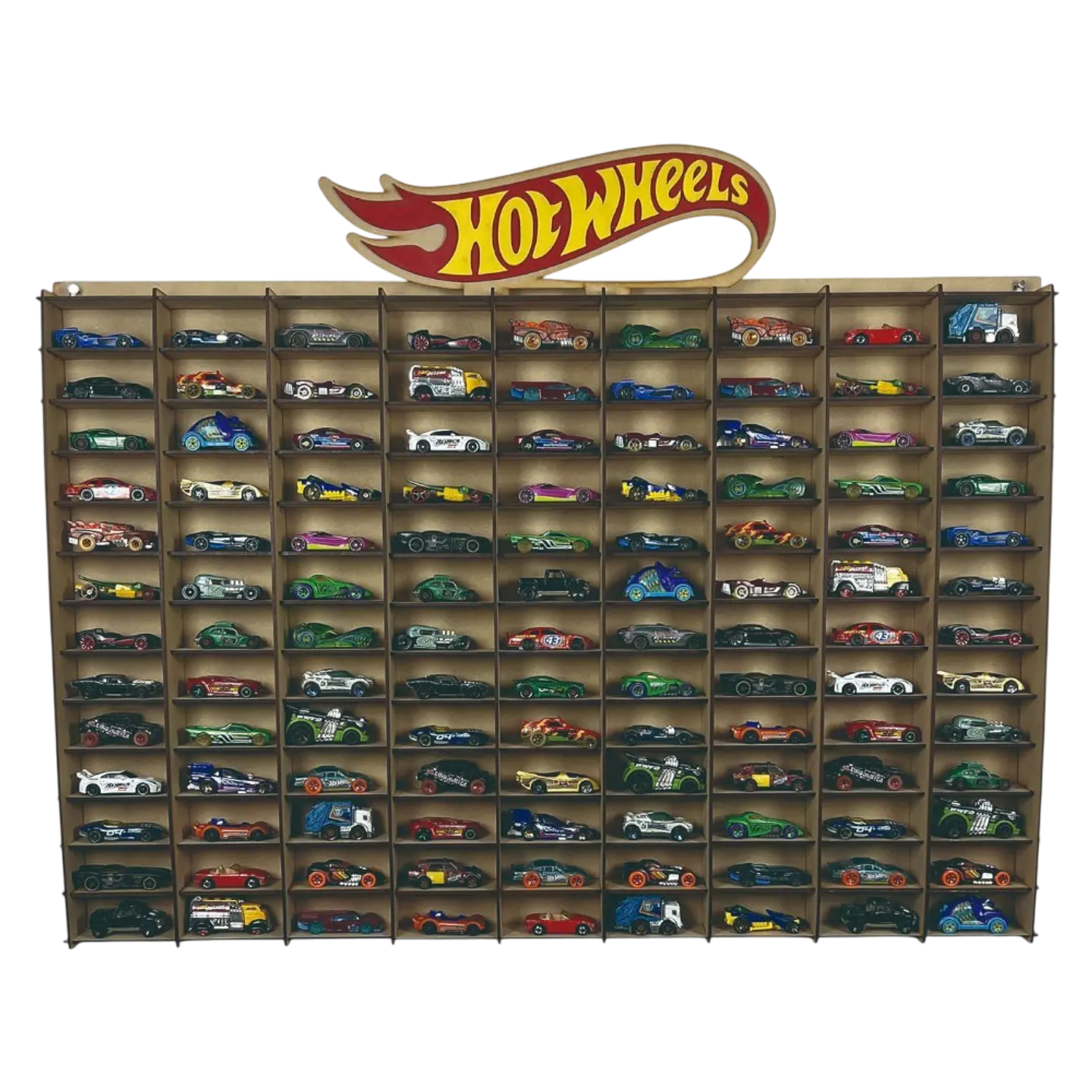Exhibidor De Autos Escala 1:64 Para 117 Autos Logo 3D a Color 1