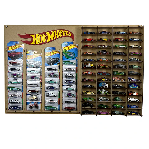 Exhibidor Mixto Hot Wheels para 40 Autos en Blíster y 52 Sueltos – Escala 1:64 Logo A Color