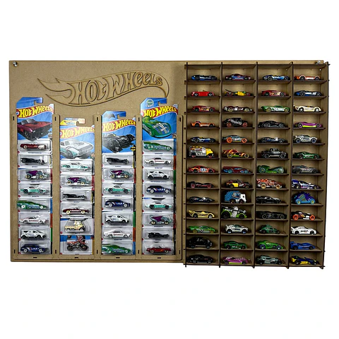 Exhibidor Mixto Hot Wheels para 40 Autos en Blíster y 52 Sueltos – Escala 1:64 Logo Sin color