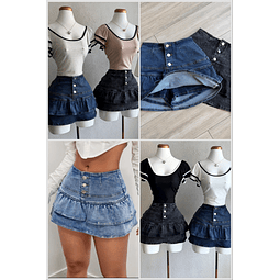 Falda short mezclilla