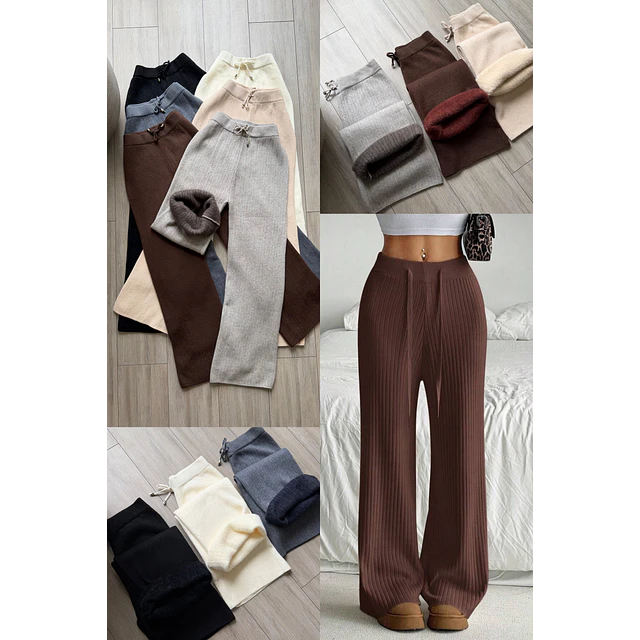 Pantalón palazo lanilla forrado