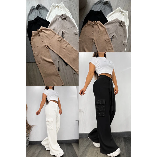 Pantalón lanilla cargo