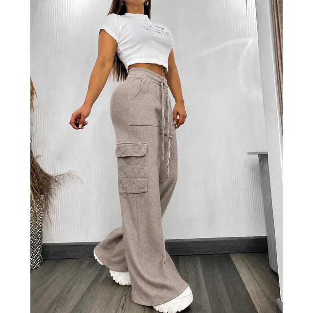 Pantalón lanilla cargo