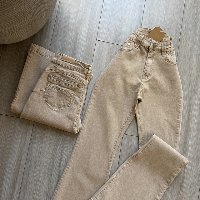 Flare jeans beige 