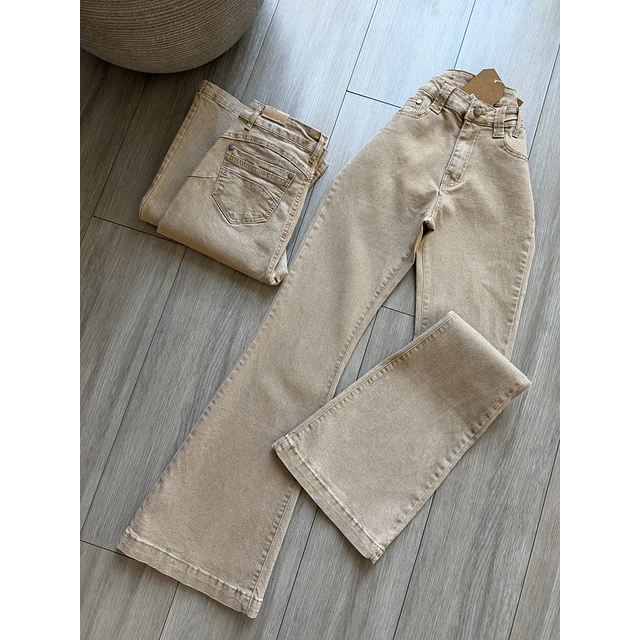 Flare jeans beige 