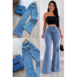 Jeans flare cargo 