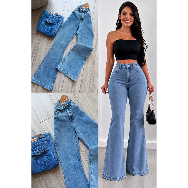 Jeans flare cargo 