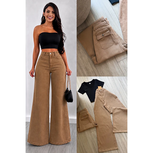 Jeans Wide Leg camel 