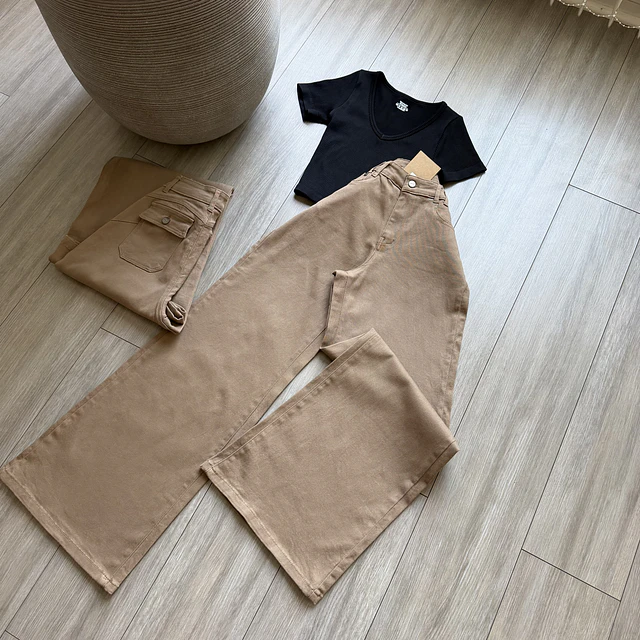 Jeans Wide Leg camel 