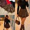 Falda short simil gamuza 