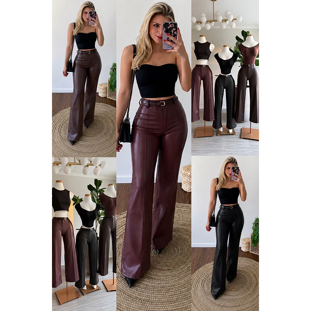 Pantalón simil cuero extra elastizado