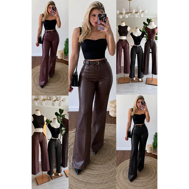 Pantalón simil cuero extra elastizado