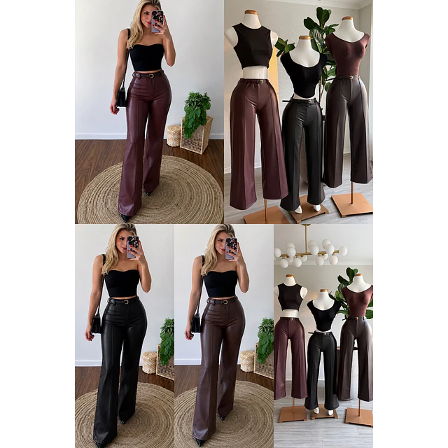 Pantalón simil cuero extra elastizado