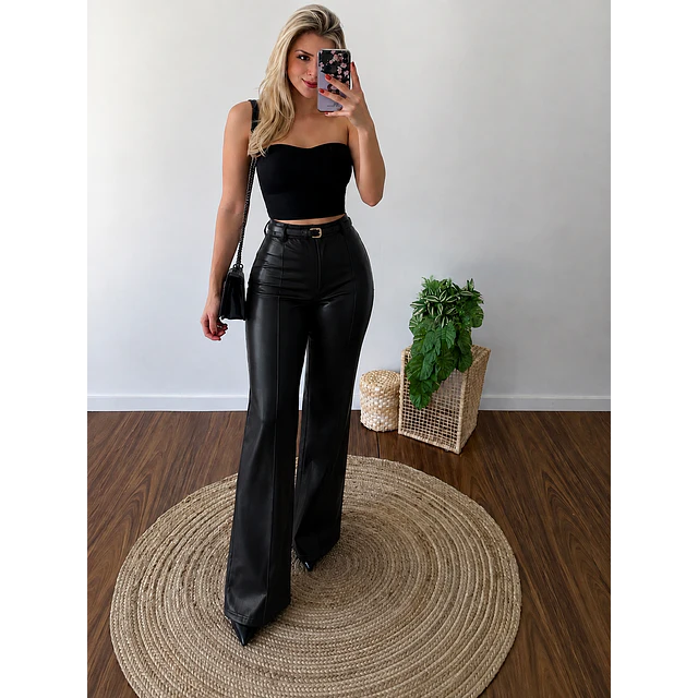 Pantalón simil cuero extra elastizado