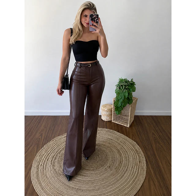 Pantalón simil cuero extra elastizado