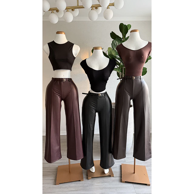 Pantalón simil cuero extra elastizado