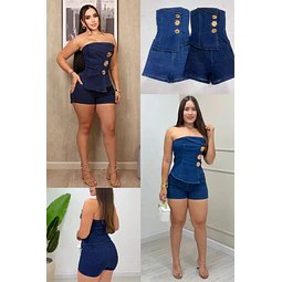 Conjunto de mezclilla corto 