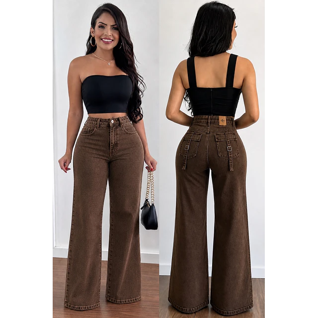Jeans Wide Leg café 