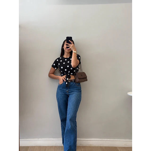 Polera lunares manga corta 
