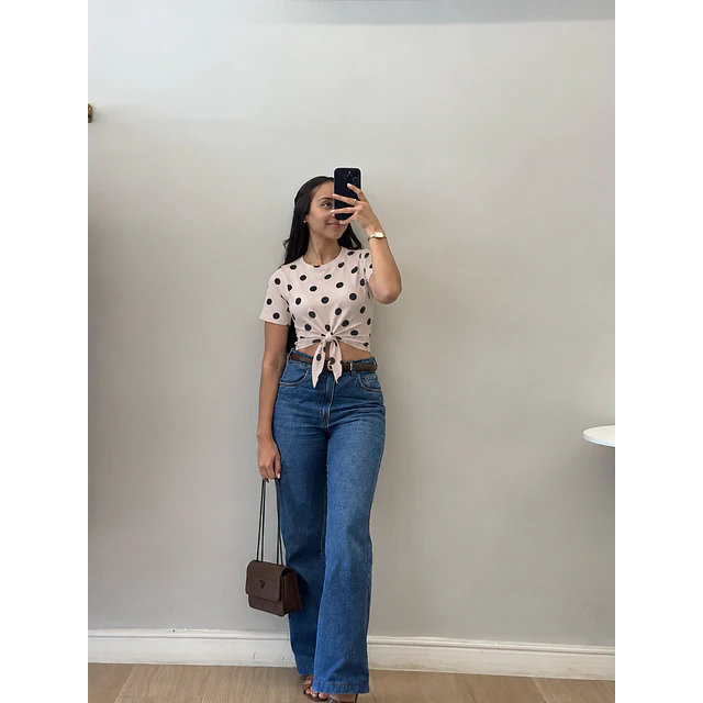 Polera lunares manga corta 
