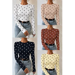Polera camiseta lunares 
