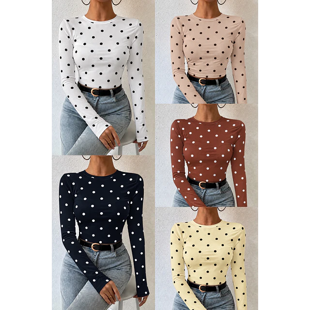 Polera camiseta lunares 