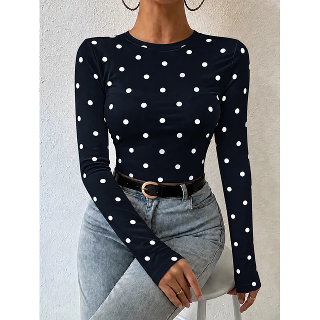 Polera camiseta lunares 