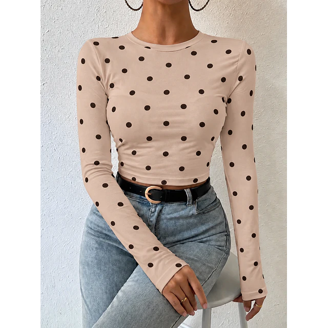 Polera camiseta lunares 