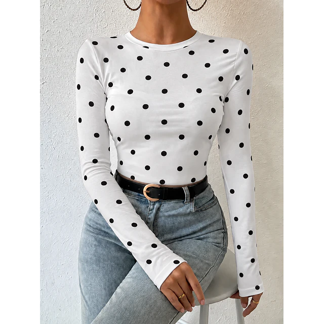 Polera camiseta lunares 