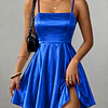 Vestido satinado acampanado 