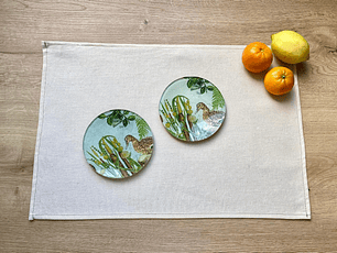 Pack de 2 Individuales Tunquén + 2 platitos pato