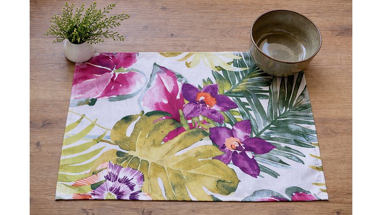 6 individuales Zapallar + pocillo taupé 1